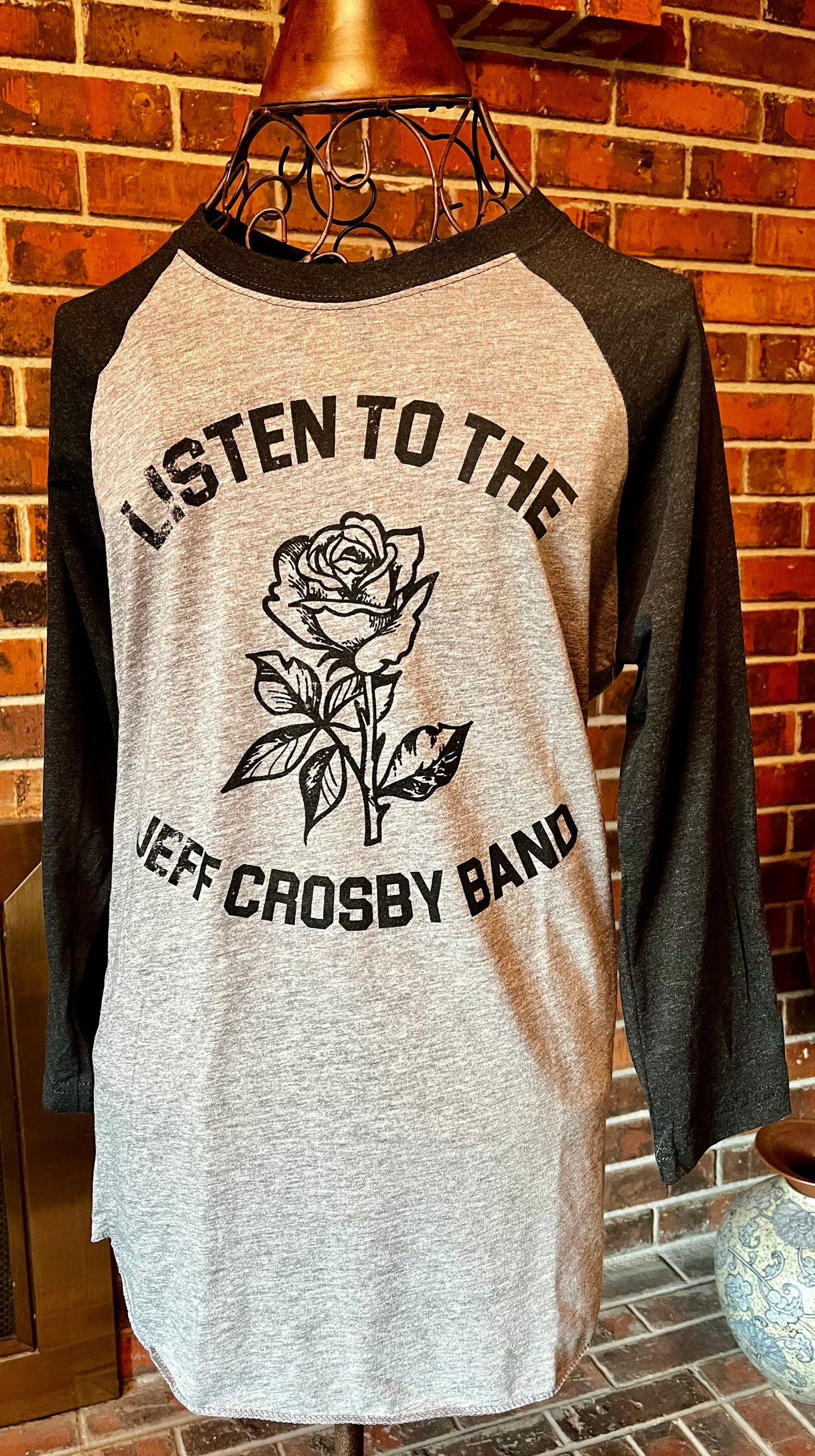 Listen to the Jeff Crosby Band 3/4 Sleeve Baseball T